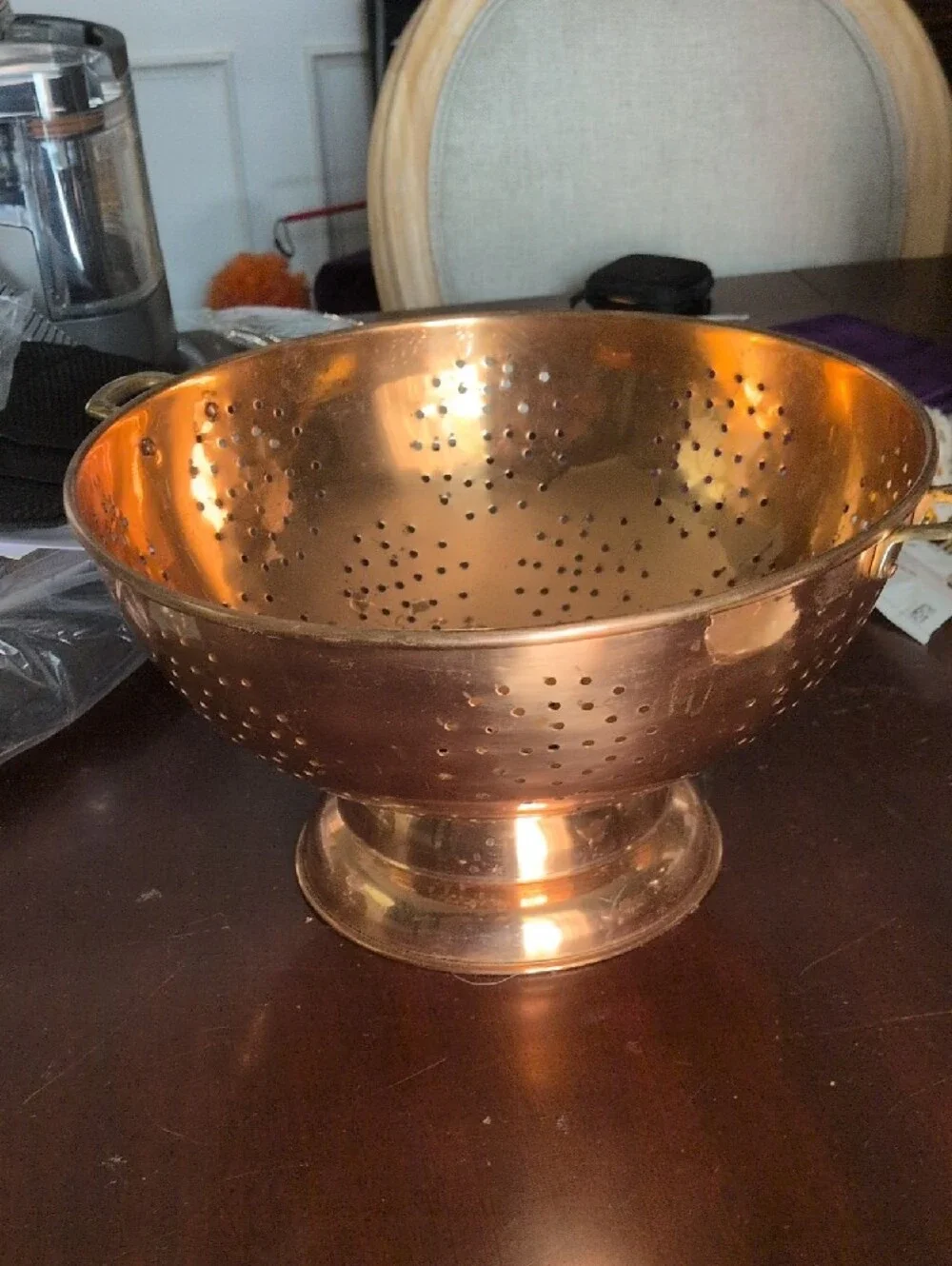 Copper Look Colander - Durable Kitchen Strainer